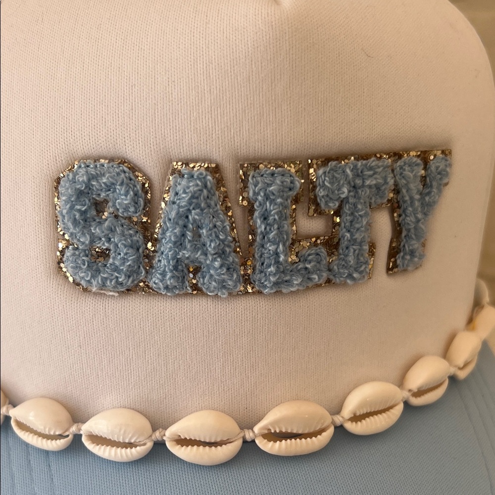 SALTY blue and White hat with Shell Detail - Picture 4 of 6